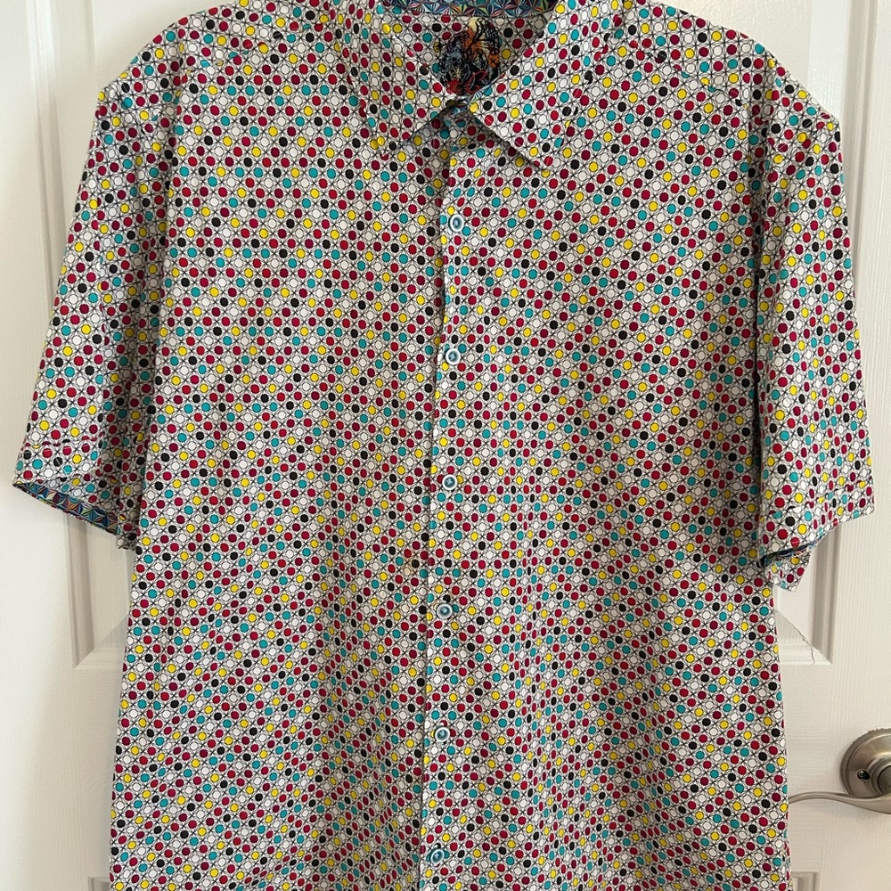 Robert Graham Colorful Polka Dot Button Down Shirt